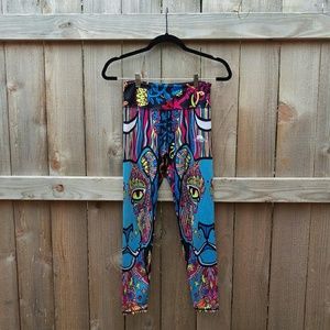 Lotus Leggings Cosmic Feline Crop Yoga Pants